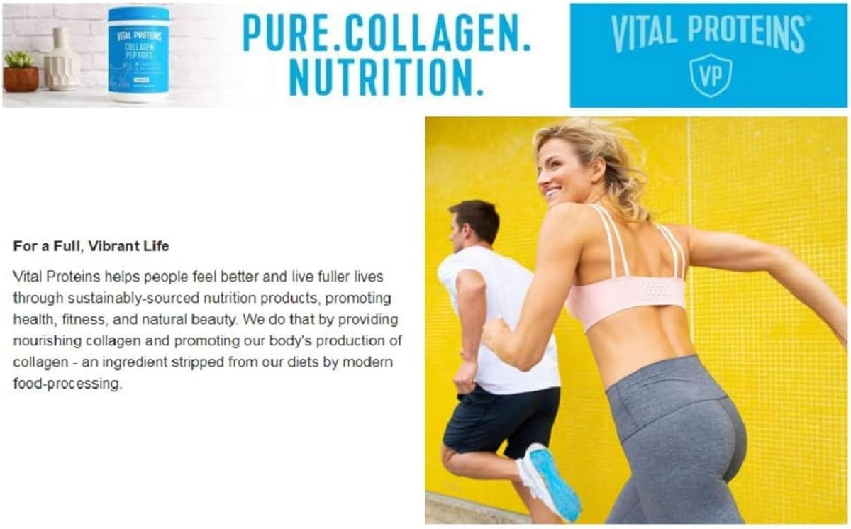 Vital Proteins Natural Whole Nutrition Collagen Peptides - Pasture Raised, Grass Fed, Paleo Friendly, Gluten Free, Single Ingredient - 24 Ounce