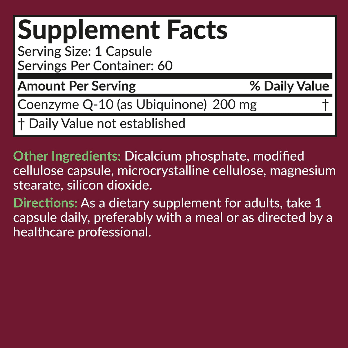 Futurebiotics CoQ10 200 MG Cellular Energy Production, 60 Vegetarian Capsules