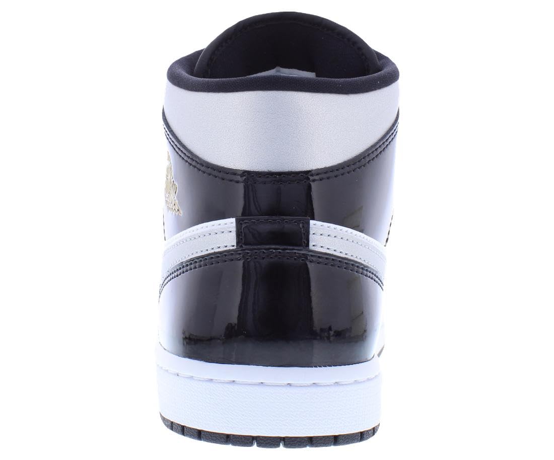 Nike Air Jordan 1 Mid SE Mens Trainers HV0789 Sneakers Shoes (UK 9 US 10 EU 44, Black Metallic Silver White 010)