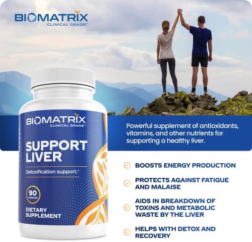 BioMatrix Liver Cleanse Detox & Repair, Artichoke Extract Liver Health Formula, Liver Supplement with Milk Thistle, Taurine, Methionine | 1+ Month Supply for Men and Women