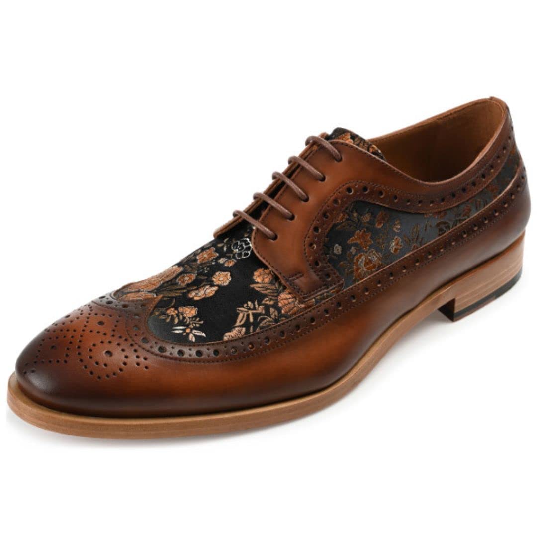 TAFT Preston Leather and Jacquard Wingtip Men's Dress Shoe