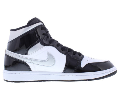 Nike Air Jordan 1 Mid SE Mens Trainers HV0789 Sneakers Shoes (UK 9 US 10 EU 44, Black Metallic Silver White 010)