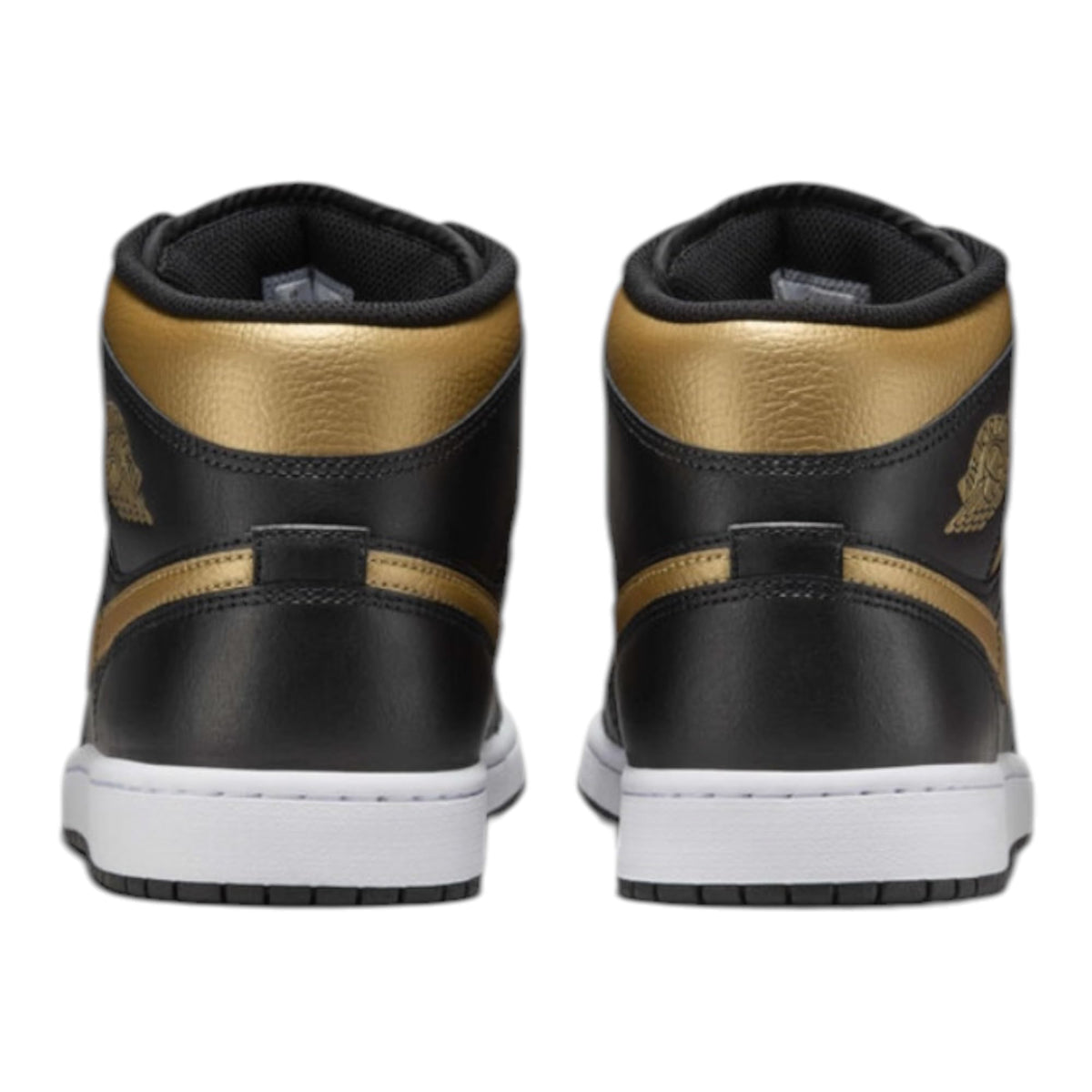 Nike Air Jordan 1 Mid Mens Shoes Size 11, Color: Black/Metallic Gold/White