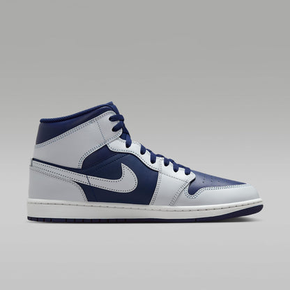 Air Jordan 1 Mid Men's Shoes (Blue Void/Summit White/Hot Lava/Pure Platinum) Size 12