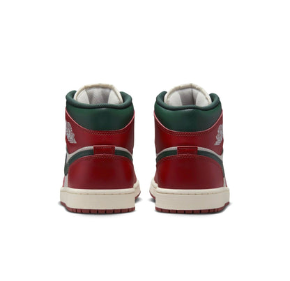 NIKE Air Jordan 1 Mid Men's Trainers Sneakers, Sail Redstone Midnight Green, 11