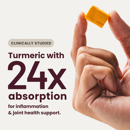 HumanN Turmeric Chews Supplement – Clinically Studied High Absorption Curcumin Complex - Orange Citrus Flavor – from SuperBeets Makers – Joint Health – 30 Count