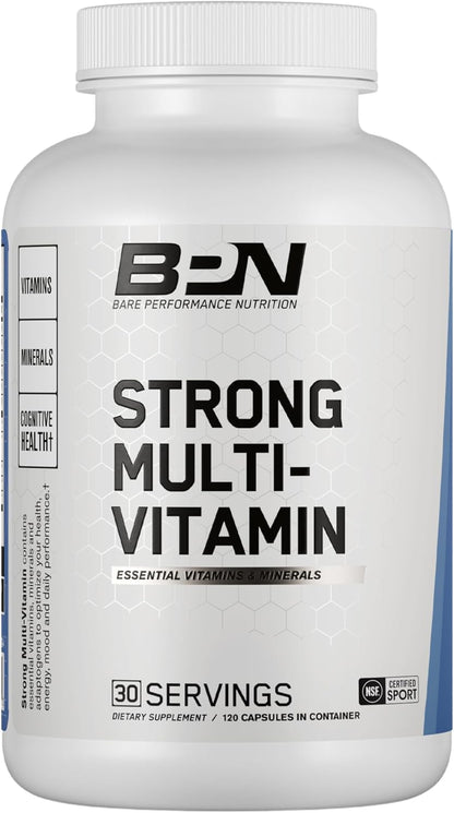 BARE PERFORMANCE NUTRITION, BPN Strong Multi-Vitamin, Foundational Health, Improved Mood and Sleep, Adaptogens, Improved Cognitive Health