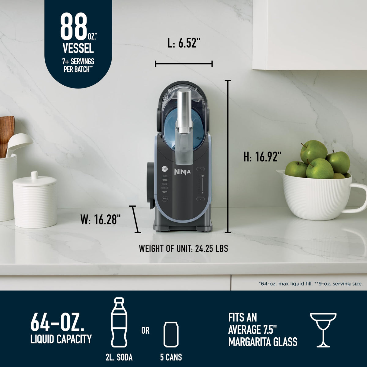 Ninja SLUSHi Professional Drink Maker, 7+ Servings, Black, FS301