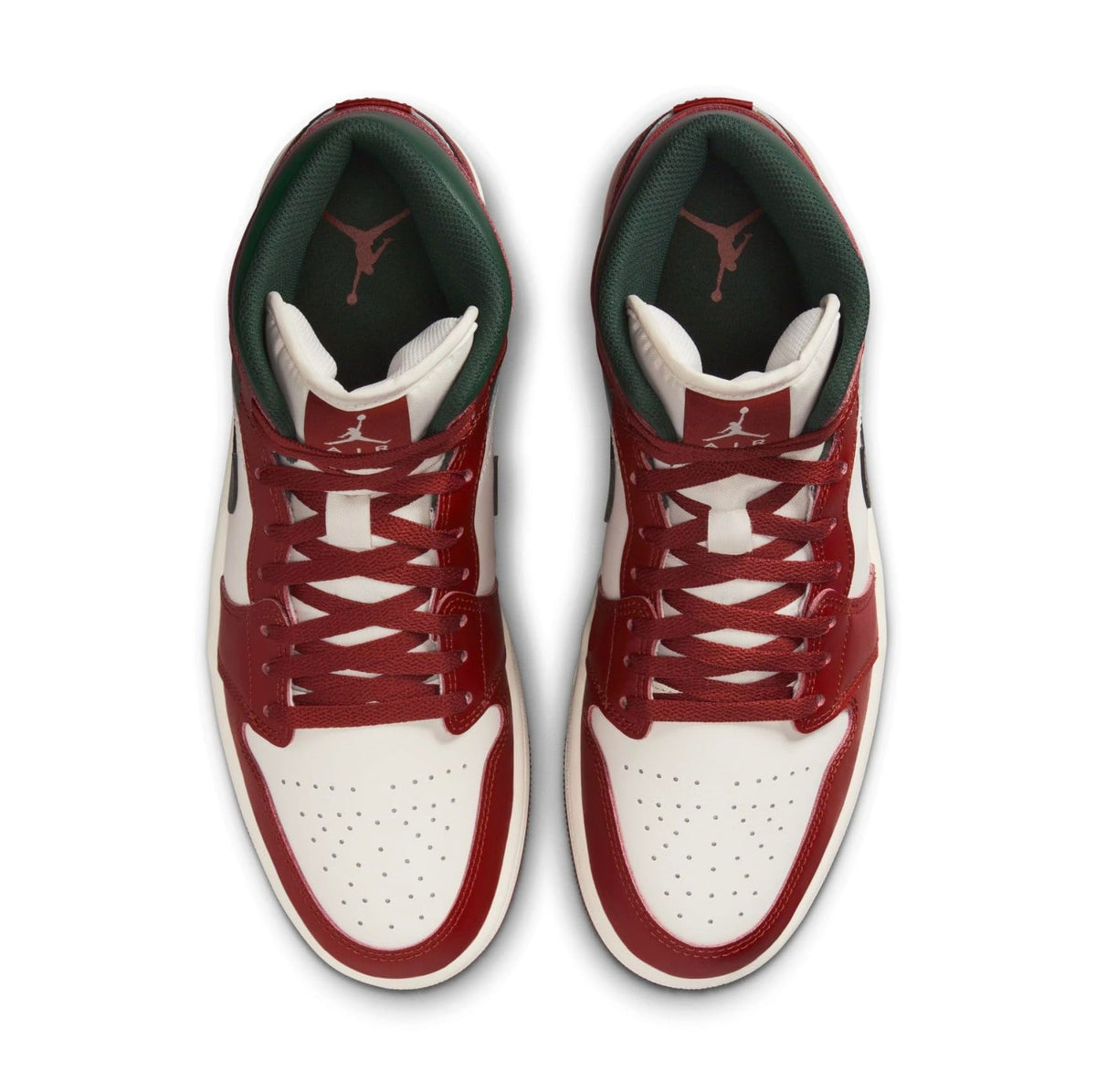 NIKE Air Jordan 1 Mid Men's Trainers Sneakers, Sail Redstone Midnight Green, 11