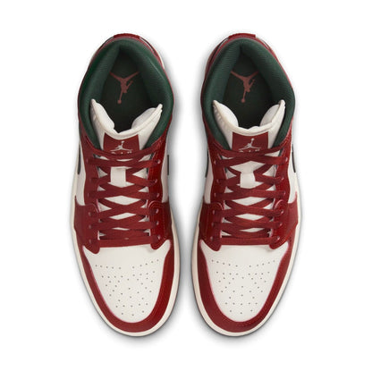 NIKE Air Jordan 1 Mid Men's Trainers Sneakers, Sail Redstone Midnight Green, 11