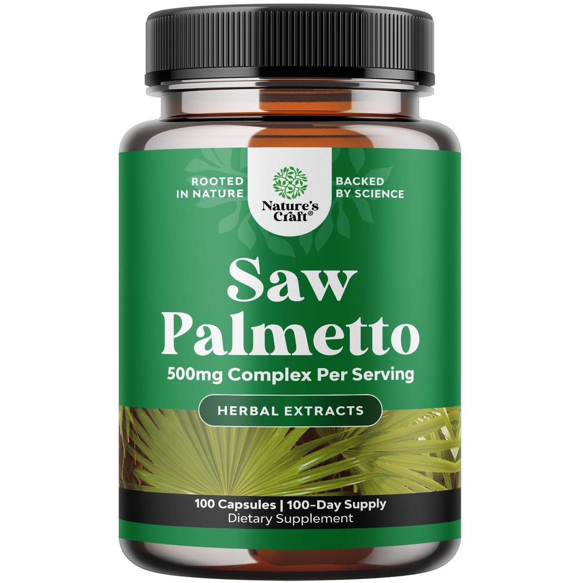 Extra Strength Saw Palmetto Extract - Advanced Herbal Complex for Hair Health and Urinary Support with Plant Sterols & Flavonoids - Potent Herbal Supplement with 500mg per Serving - 100 Count