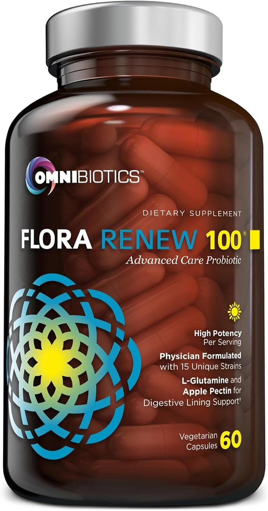 100 Billion Probiotics - 15-Strain Probiotic for Women & Men, DRCaps Delayed Release, Prebiotics, L-Glutamine, Apple Pectin, Gut Lining Support, Shelf Stable, Non-GMO, 60 Vegan Capsules for Adults