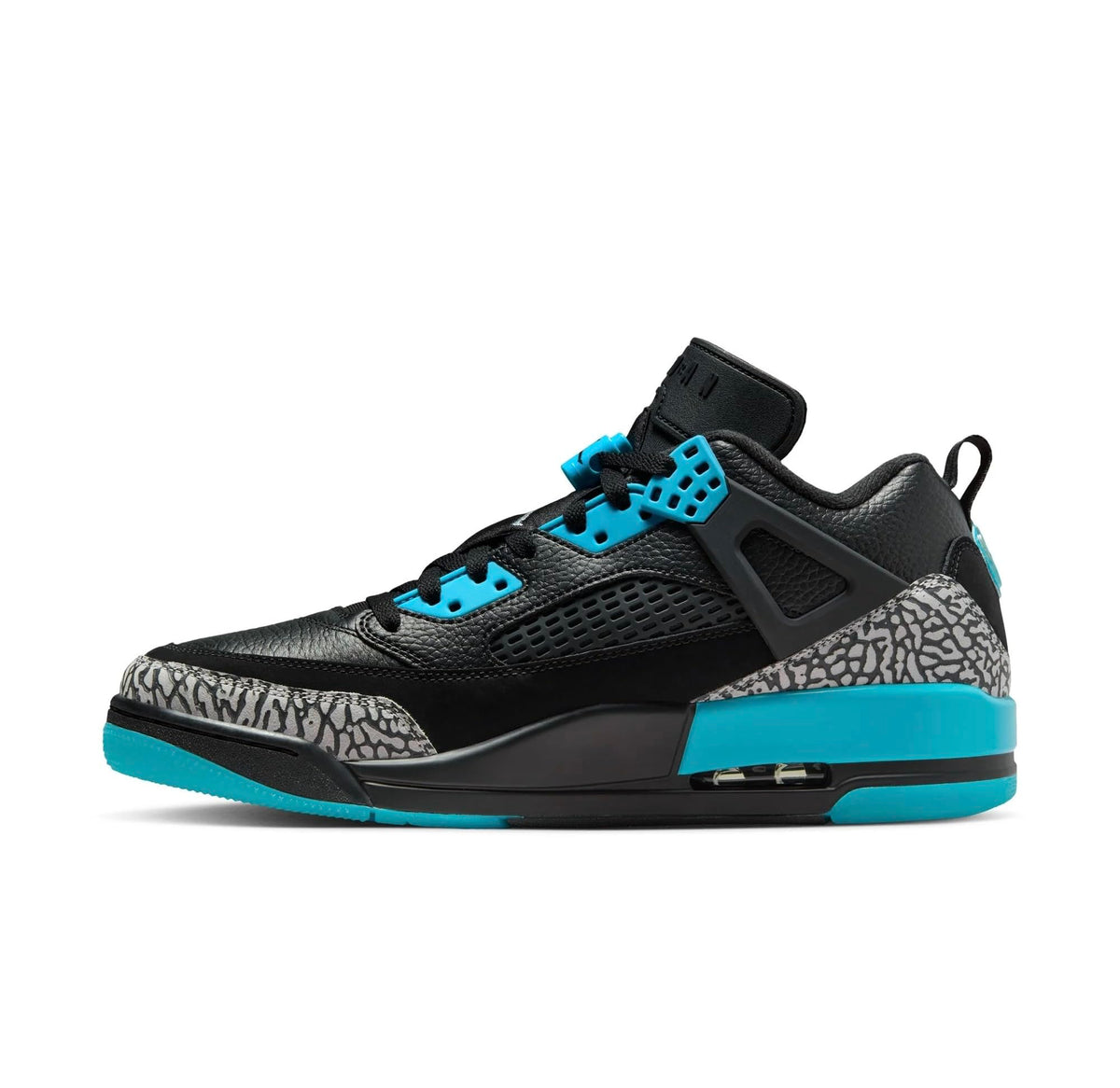 NIKE Jordan Spizike Low Men's Trainers Sneakers, Black Wolf Grey Gamma Blue, 12 US