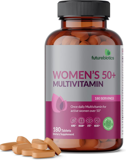 Futurebiotics Women's 50+ Multivitamin Once Daily Multivitamin for Active Women Over 50, Non-GMO, 180 Tablets