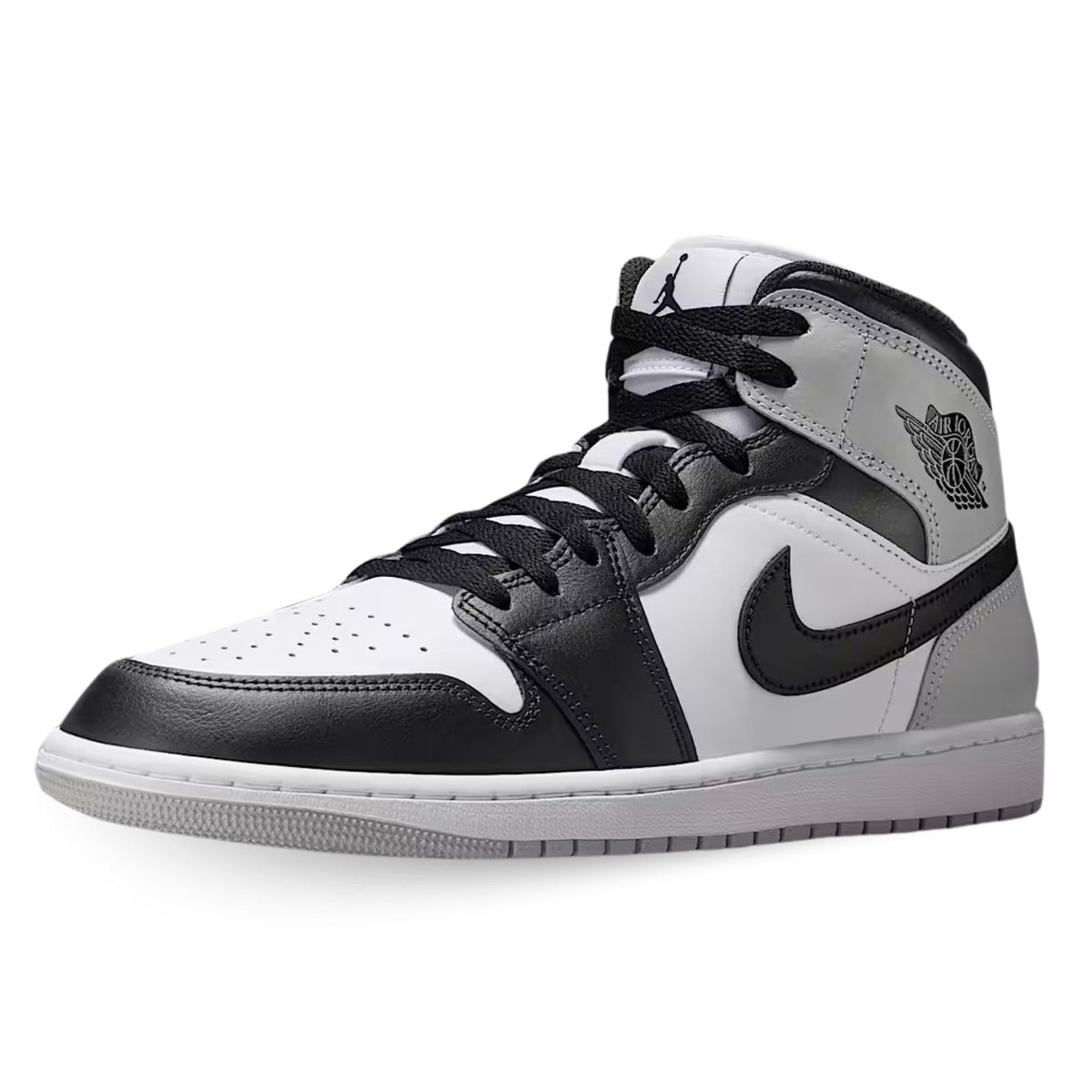 Men's Jordan 1 Mid Barons in White/Light Smoke Grey/Black