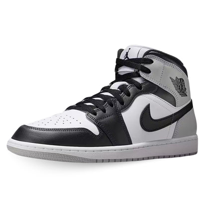Men's Jordan 1 Mid Barons in White/Light Smoke Grey/Black