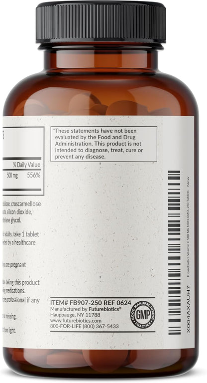 Futurebiotics Vitamin C 500mg Non-GMO, 250 Tablets