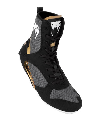 Venum Elite Boxing Shoes - Black/White-Gold