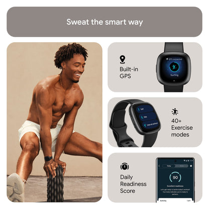 Google Fitbit Versa 4 Fitness Smartwatch, 24/7 Heart Rate - Black/Graphite