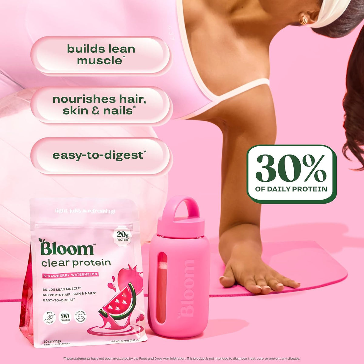 Bloom Strawberry Watermelon Clear Protein and Pre Workout Bundle