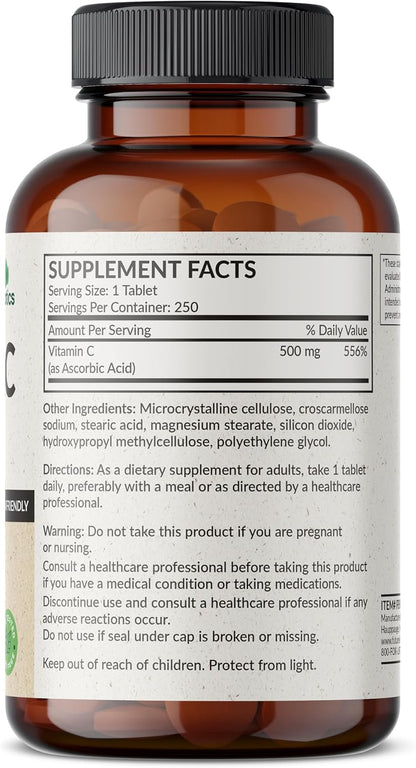 Futurebiotics Vitamin C 500mg Non-GMO, 250 Tablets