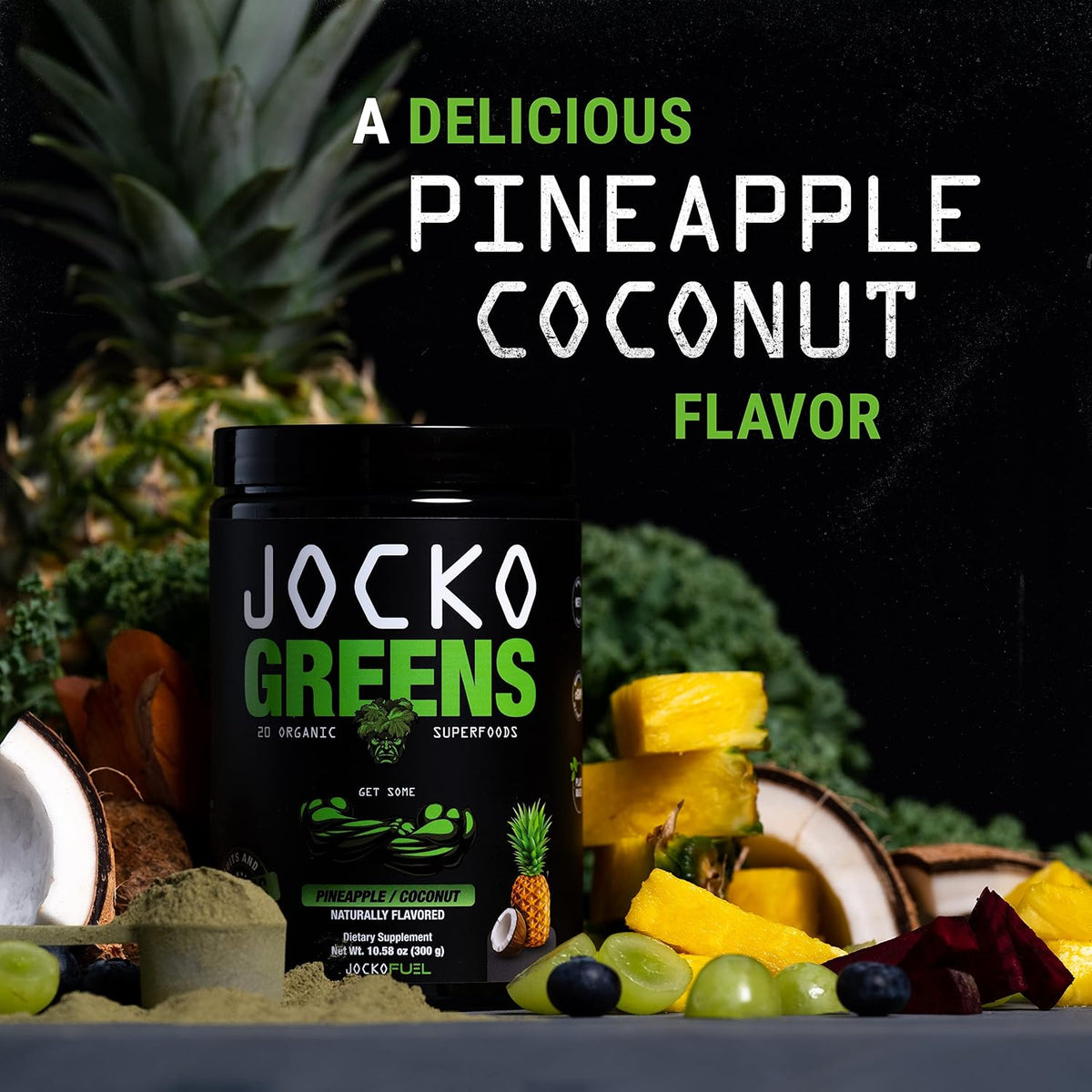 Jocko Fuel Daily Greens Powder - Premium Organic Greens Superfood Powder for Gut Health, Digestion, Bloating, Immune Support with Spirulina, Chlorella, Digestive Enzymes, & Probiotics - 30 Servings