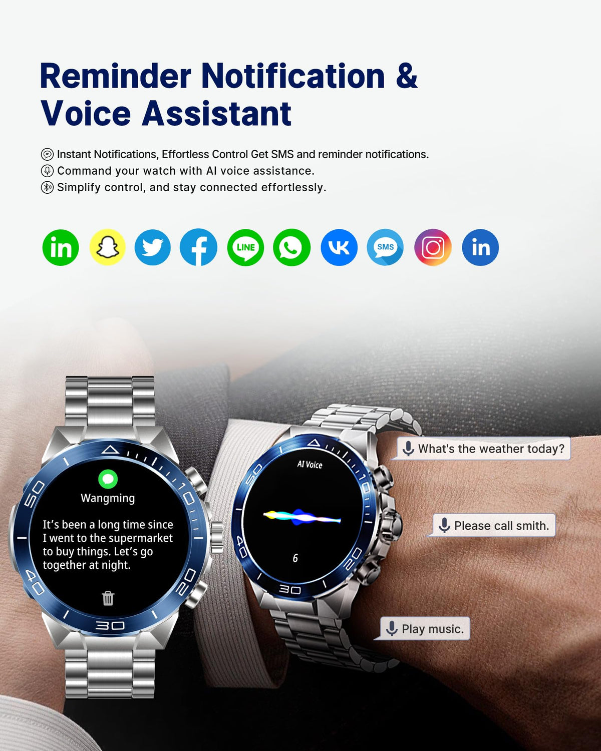 SOUYIE Smart Watch for Men Answer/Make Call 1.43" AMOLED 24H Health Monitor