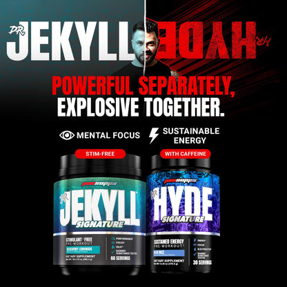 ProSupps Dr. Jekyll Signature Pre Workout Powder with Creatine - Stim-Free Preworkout Supports Focus & Endurance - Caffeine-Free Gym & Fitness Supplements (Blueberry Lemonade, 30 Servings)