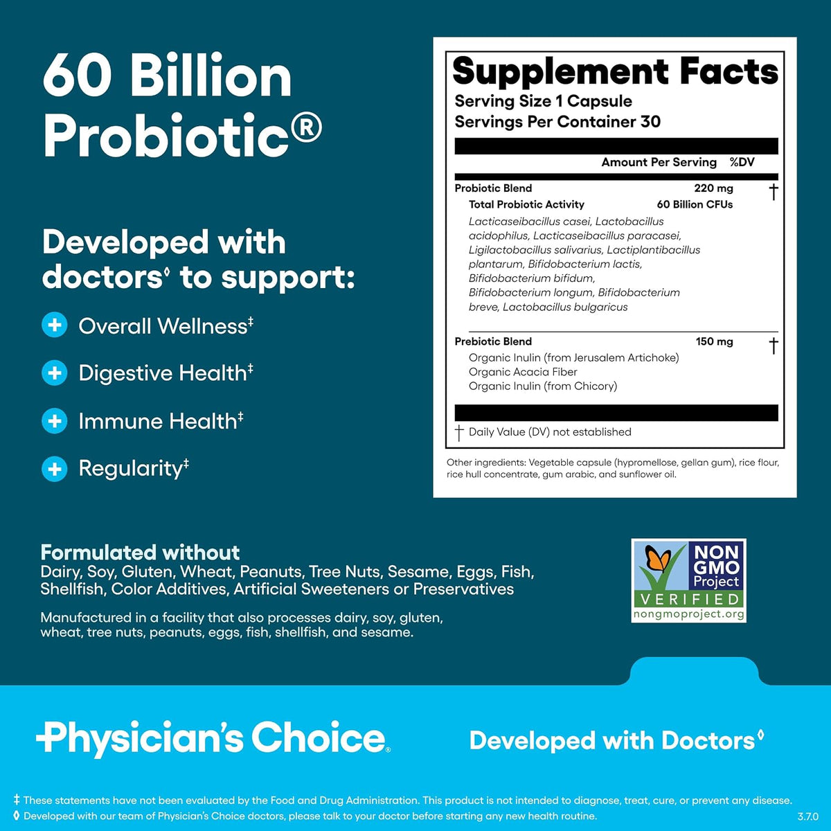 Physician's CHOICE - Optimal Gut Health Bundle: 60 Billion Probiotics + Digestive Enzymes for Digestive Comfort and Immune Support