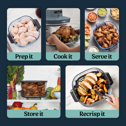 Ninja Crispi Pro Glass Air Fryer, 6-in-1, Cyberspace, AS101CY
