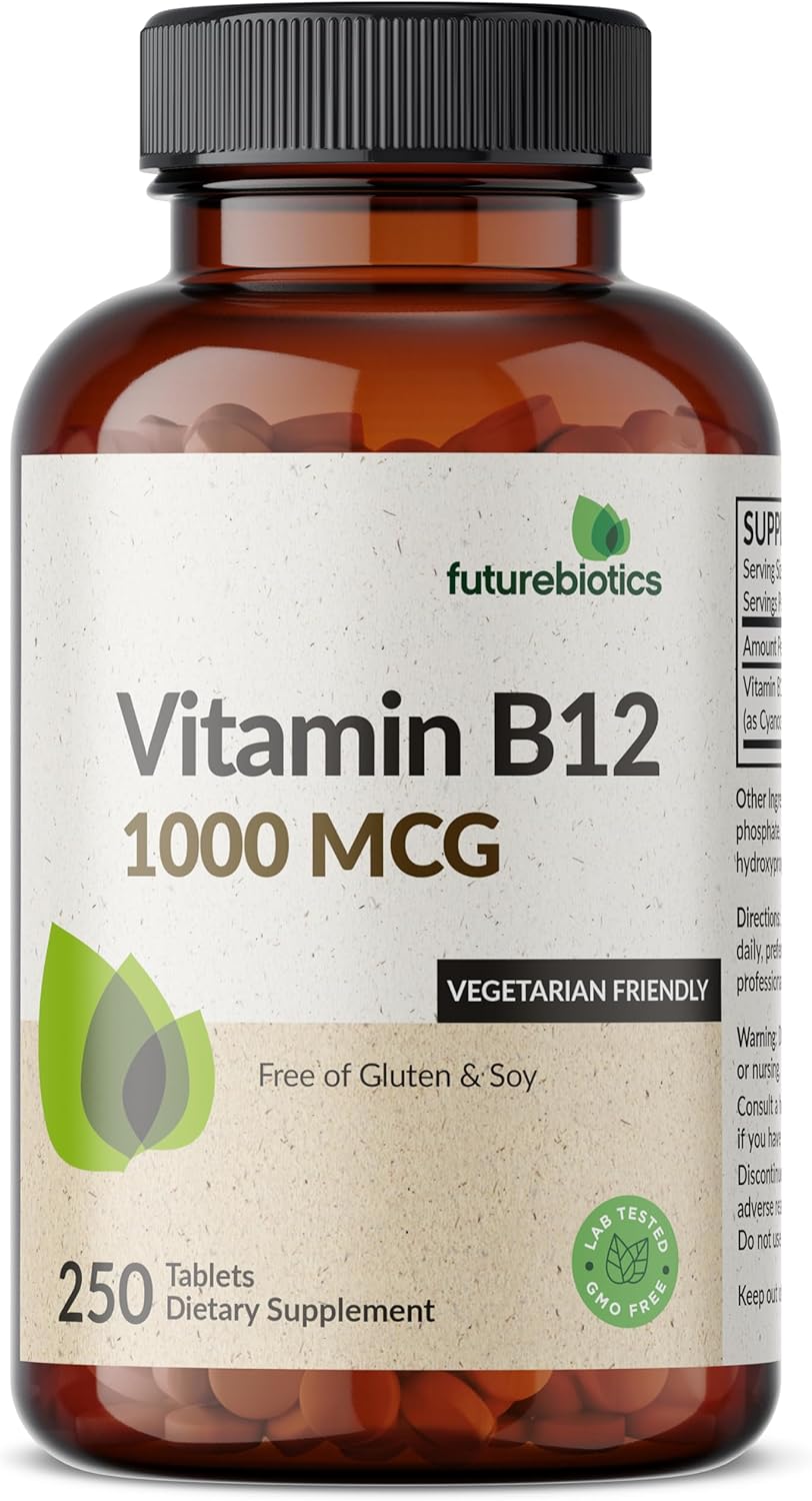 Futurebiotics Vitamin B12 1000mcg Vegetarian Friendly Non-GMO, 250 Tablets