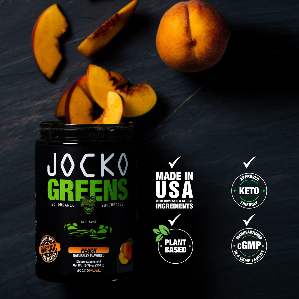 Jocko Fuel Daily Greens Powder - Premium Organic Greens Superfood Powder for Gut Health, Digestion, Bloating, Immune Support with Spirulina, Chlorella, Digestive Enzymes, & Probiotics - 30 Servings