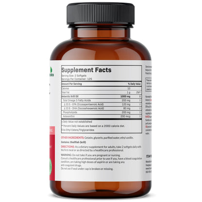 Futurebiotics Antarctic Krill Oil 1000mg with Omega-3s EPA, DHA, Astaxanthin and Phospholipids - Premium Krill Oil Heavy Metal Tested, Non GMO – 90 Softgels (45 Servings)