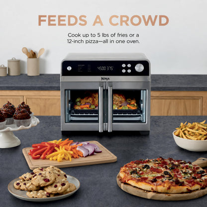 Ninja French Door Premier Air Fry Oven with Cutting Board, Steel, FO103