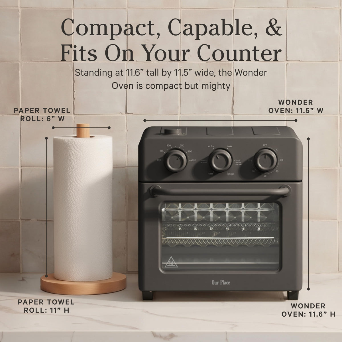 Our Place Wonder Oven, 6-in-1 Air Fryer & Toaster Oven, 2-Rack, 13 Qt