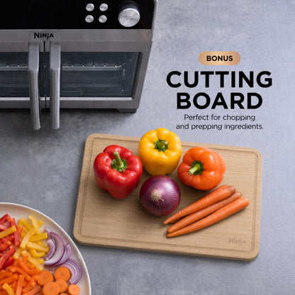 Ninja French Door Premier Air Fry Oven with Cutting Board, Steel, FO103