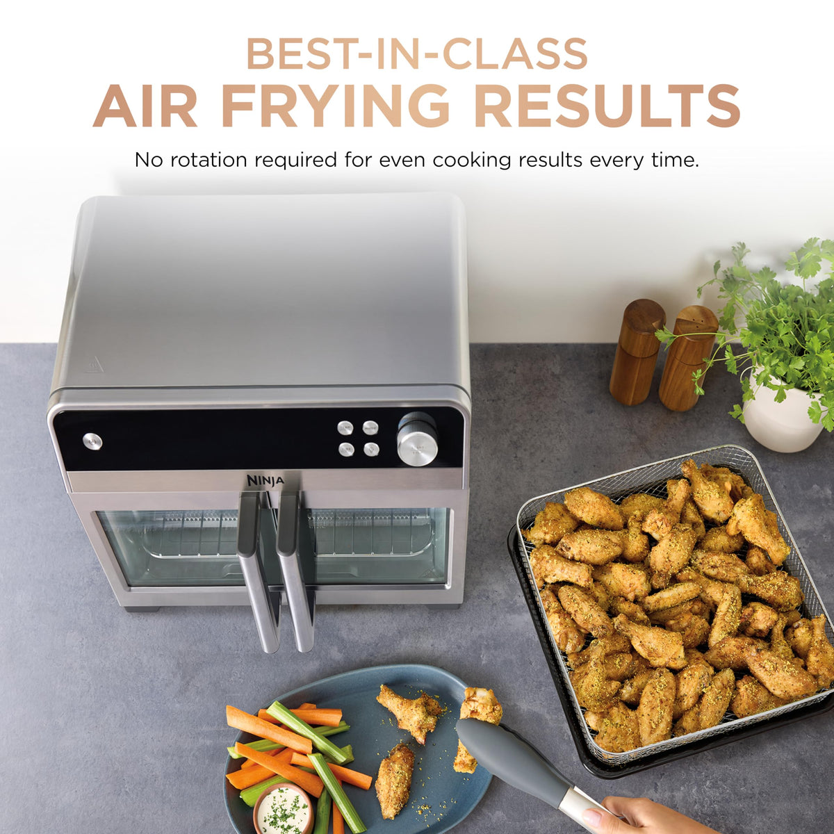 Ninja French Door Premier Air Fry Oven with Cutting Board, Steel, FO103